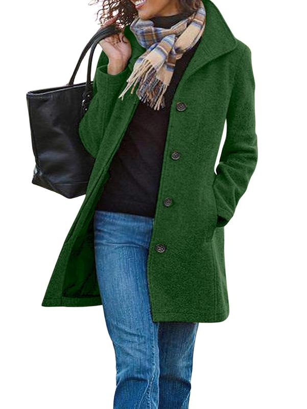 GABRIELA™ - Casual Wool Blend Pea Coat with Single-Breasted Design