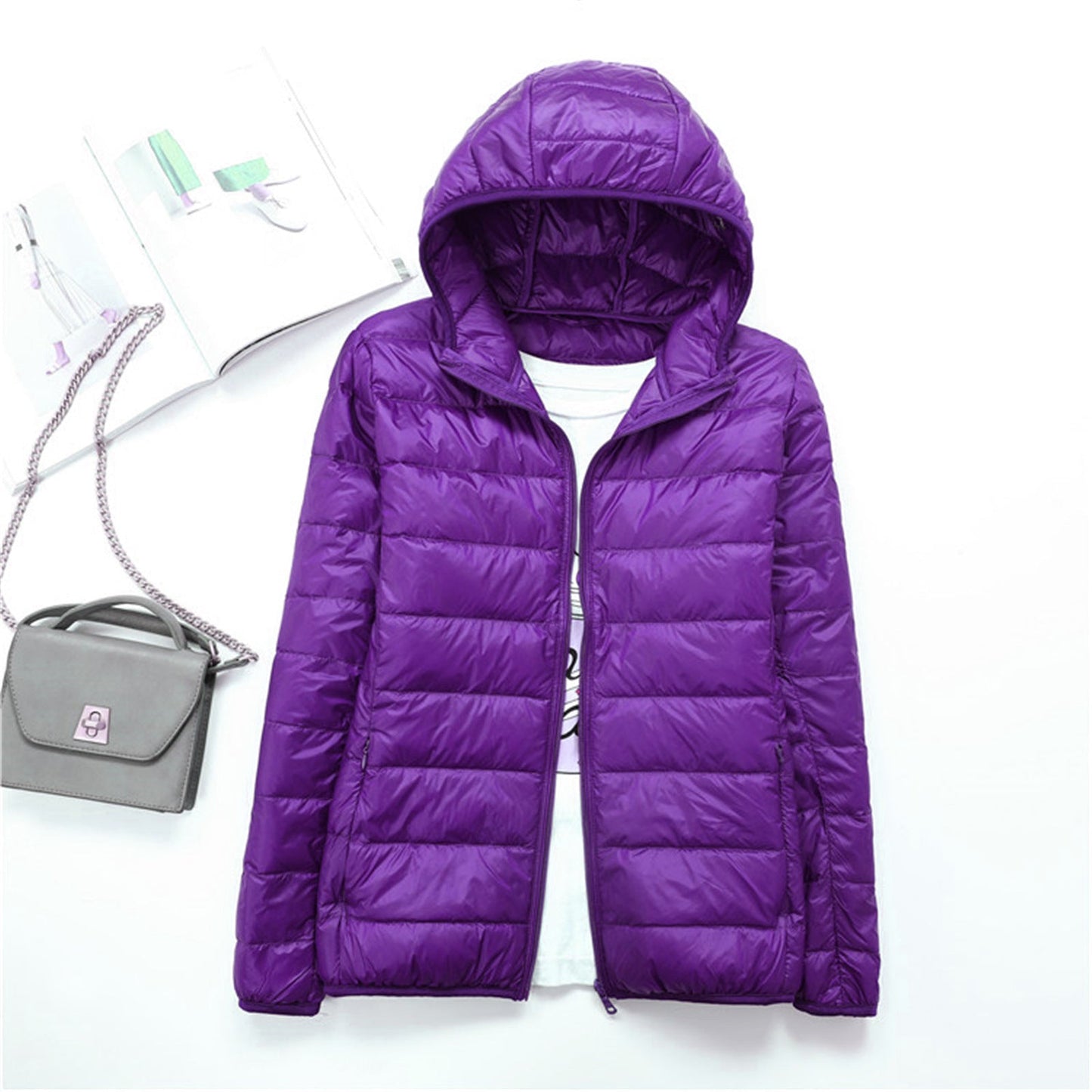 LIYANNA™ - Comfy Plus Size Lightweight Hooded Long Sleeve Puffer Jacket