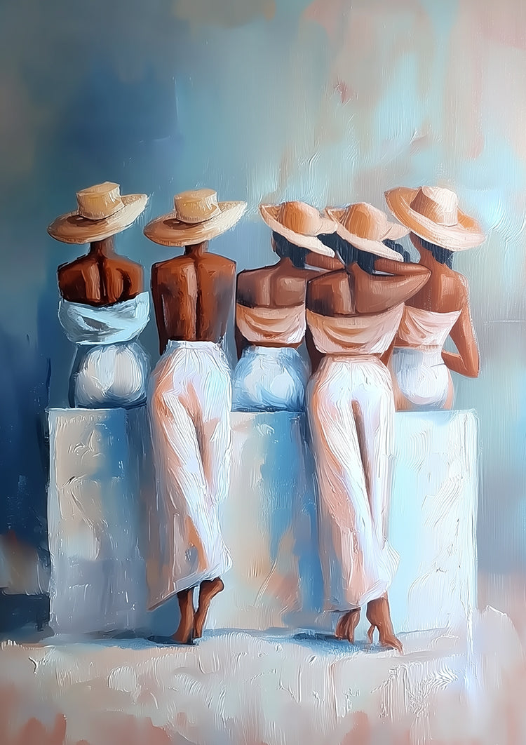 Onder de Hoeden Schilderij