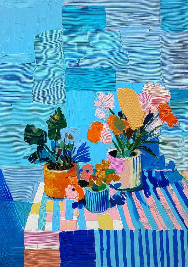 Zomerse Bloemenpracht Schilderij