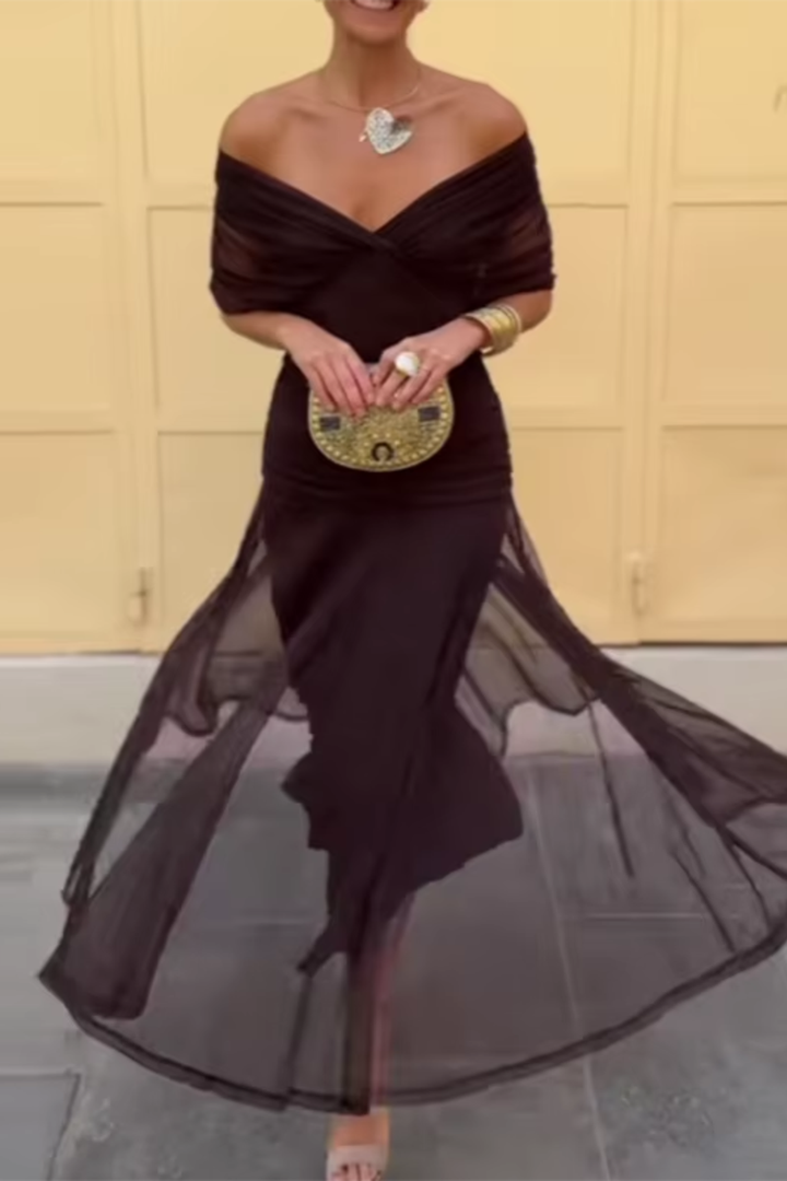 Nefeli - Elegant V-Neck Party Maxi Dress