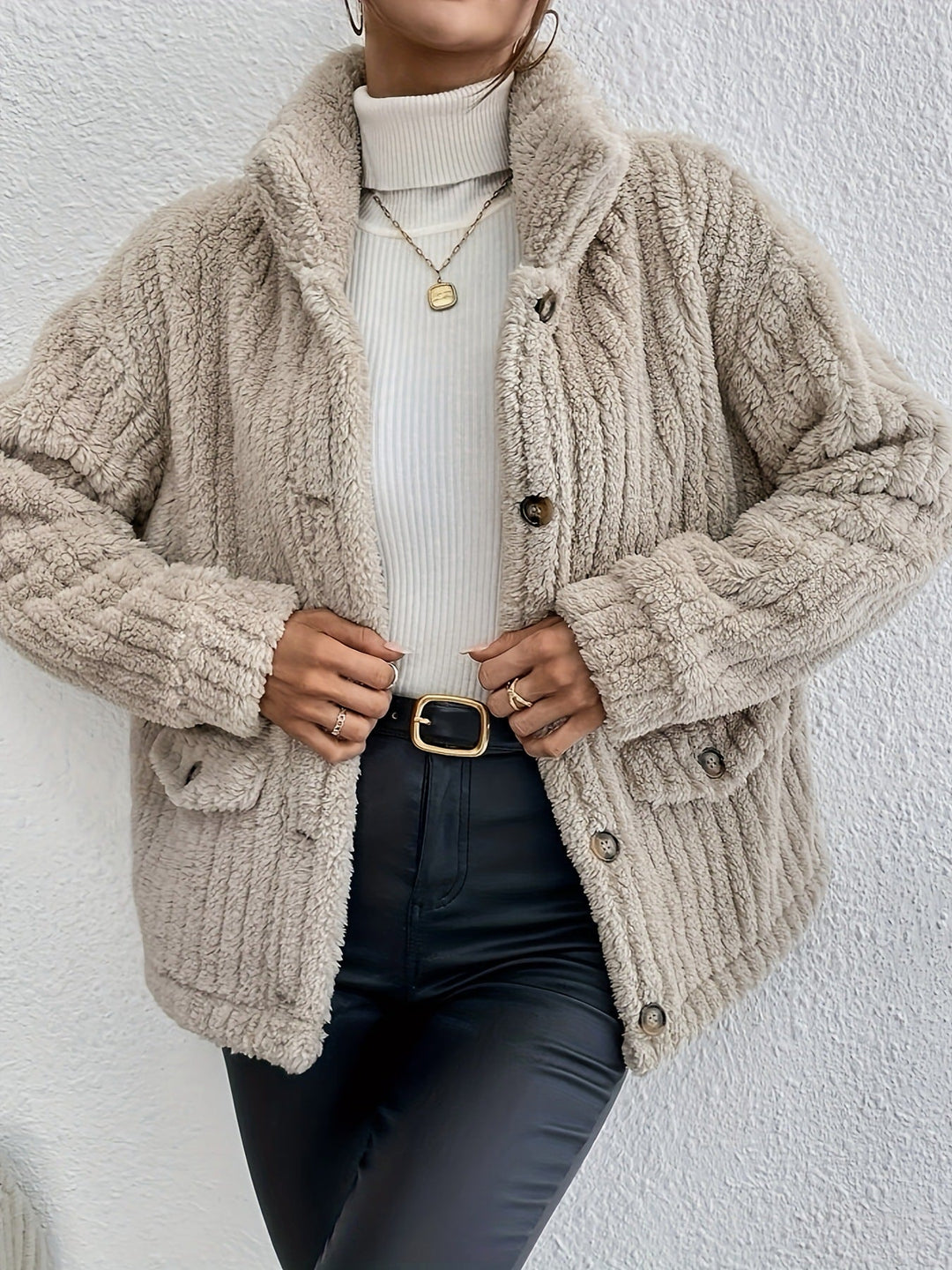 Agni | Double-Sided Velvet Button Cardigan
