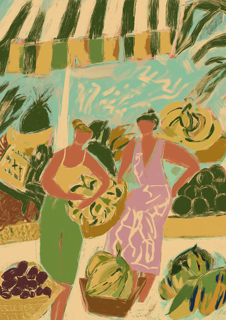 Marktdag in Kleur Schilderij