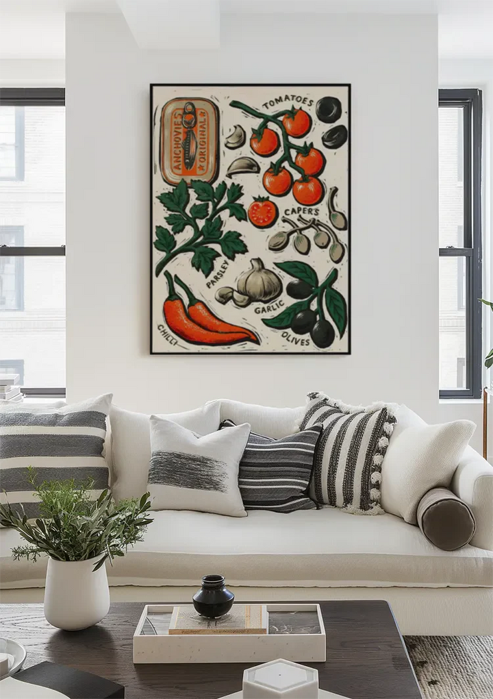 Ingrediënten 'Italia' Schilderij