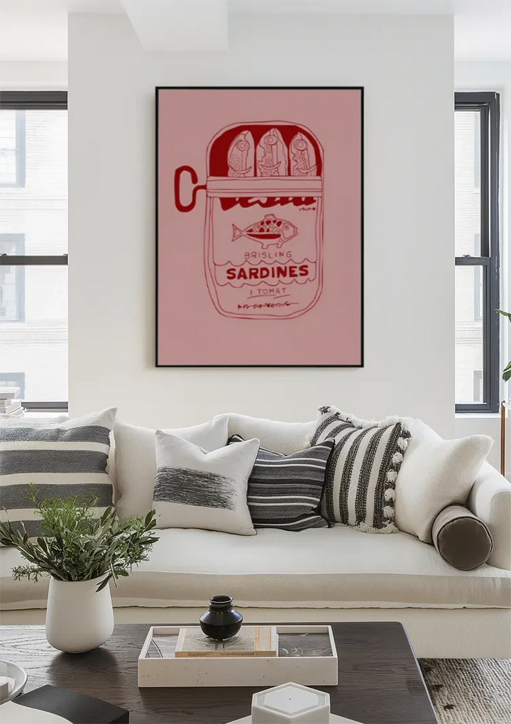 Grafisch Sardineblikje Schilderij