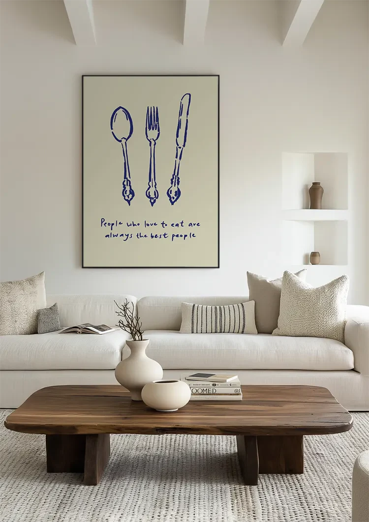 Blauw Bestek Schilderij