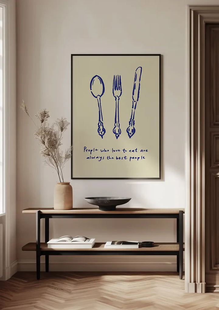 Blauw Bestek Schilderij