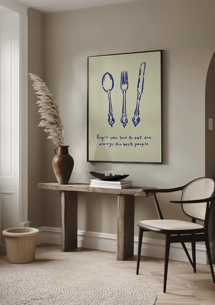 Blauw Bestek Schilderij