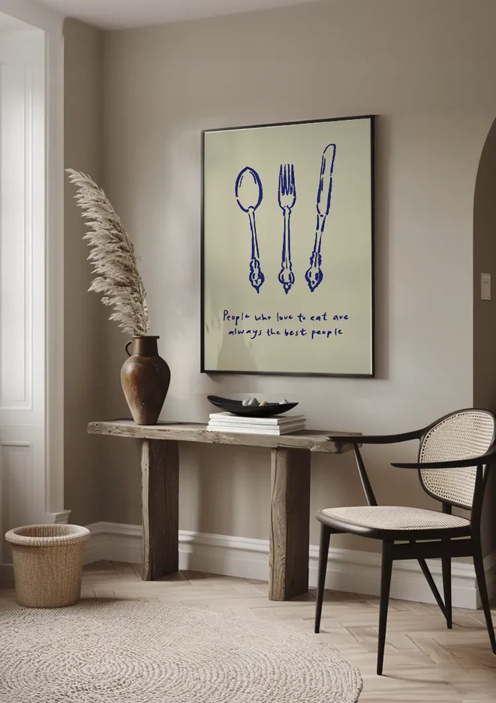 Blauw Bestek Schilderij