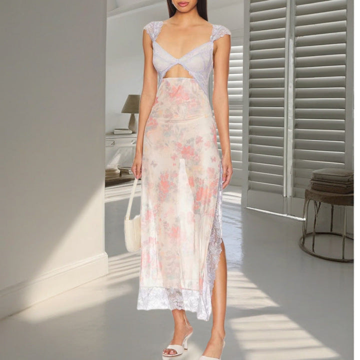 JAEMILY™ – Cozy Ditsy Floral Sleeveless Maxi Sundress