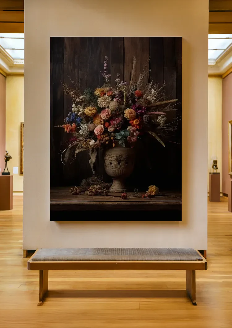 Prachtige Droogbloemen Schilderij