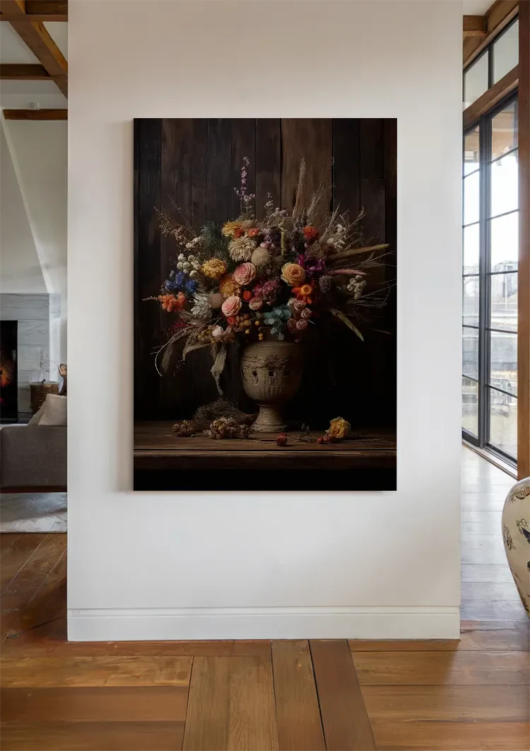Prachtige Droogbloemen Schilderij