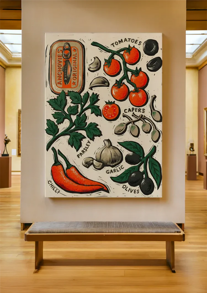 Ingrediënten 'Italia' Schilderij