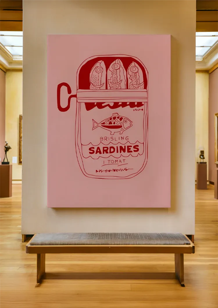 Grafisch Sardineblikje Schilderij