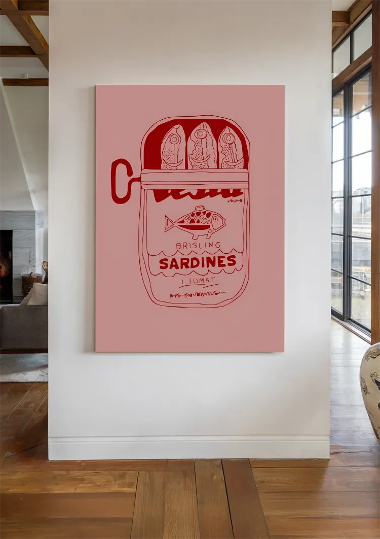 Grafisch Sardineblikje Schilderij