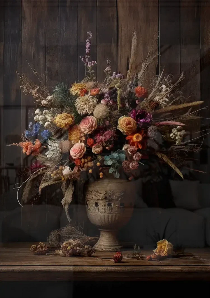 Prachtige Droogbloemen Schilderij