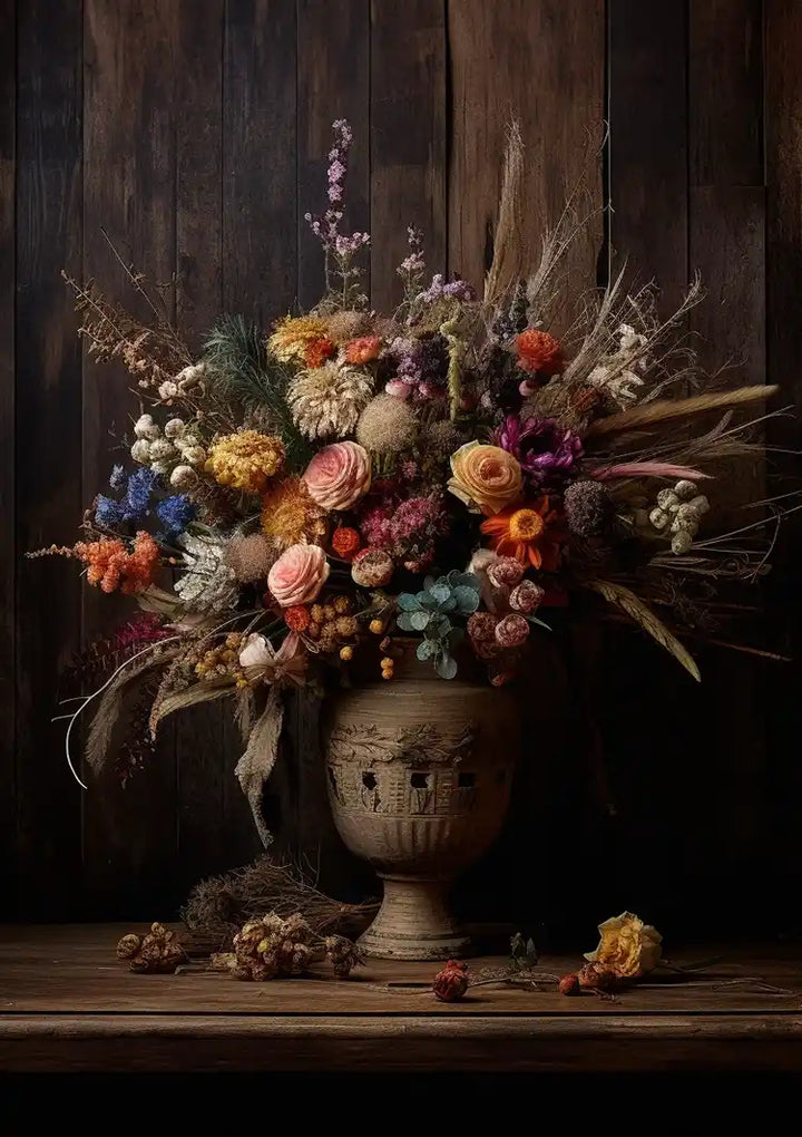 Prachtige Droogbloemen Schilderij
