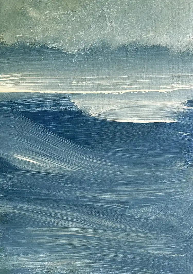Geschilderd blauwe zee schilderij