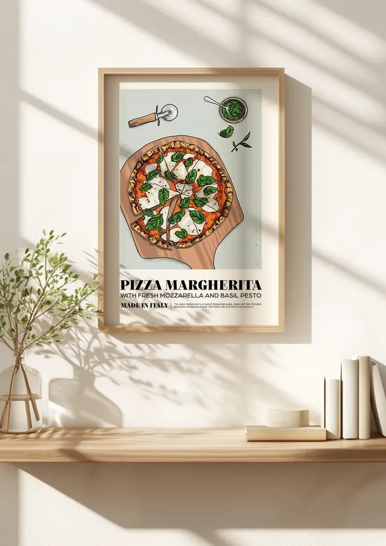 Napolitaanse Pizza Margherita Schilderij