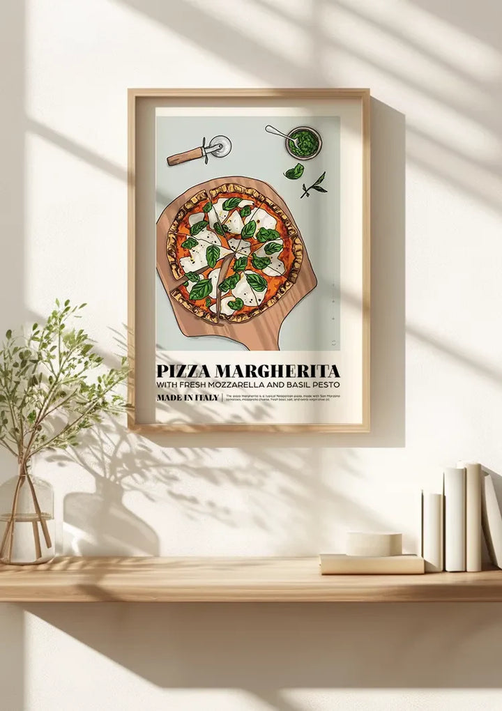 Napolitaanse Pizza Margherita Schilderij
