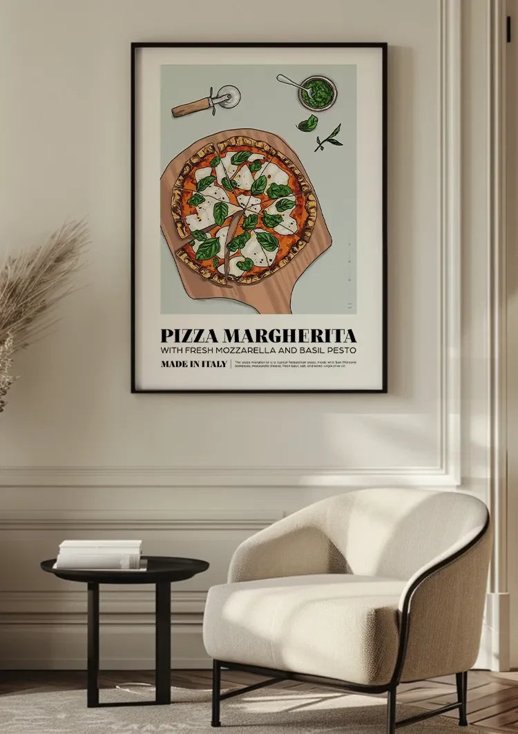 Napolitaanse Pizza Margherita Schilderij