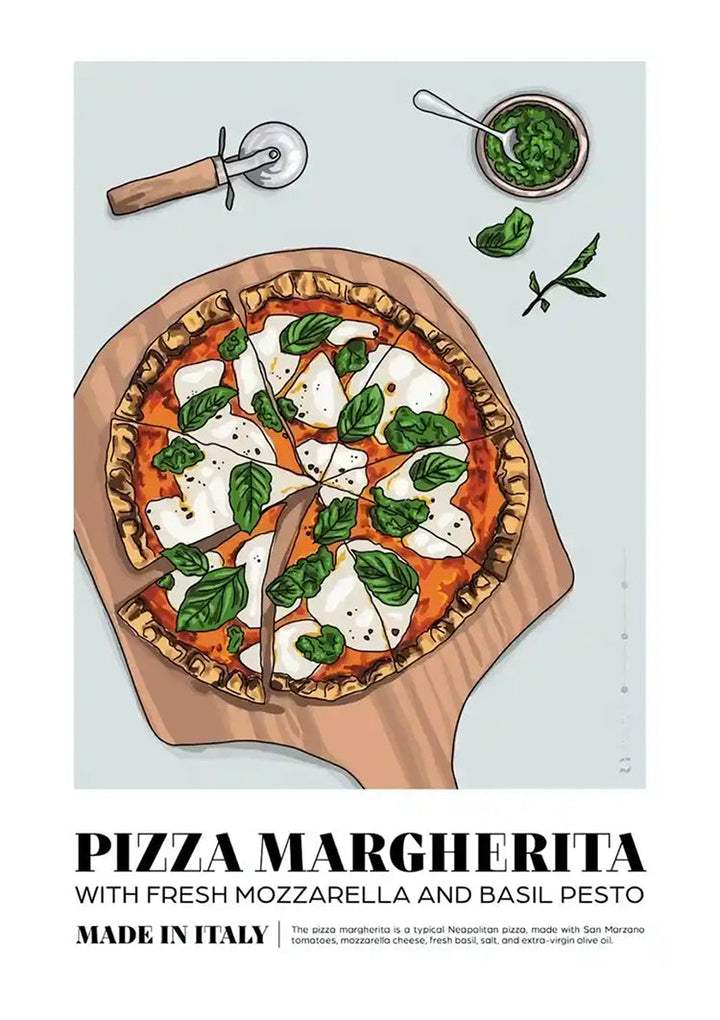 Napolitaanse Pizza Margherita Schilderij