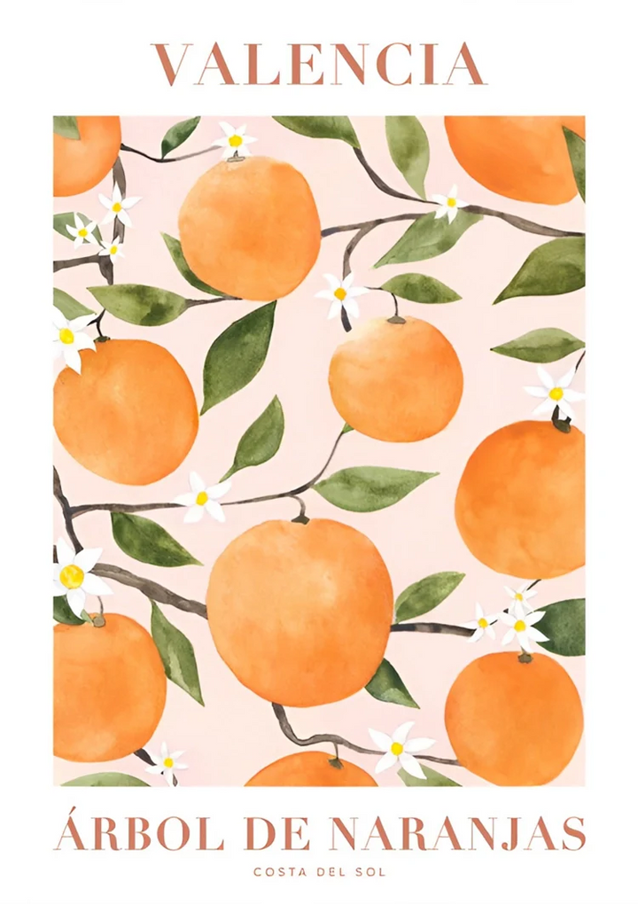 Valencia Arbol De Naranjas Schilderij