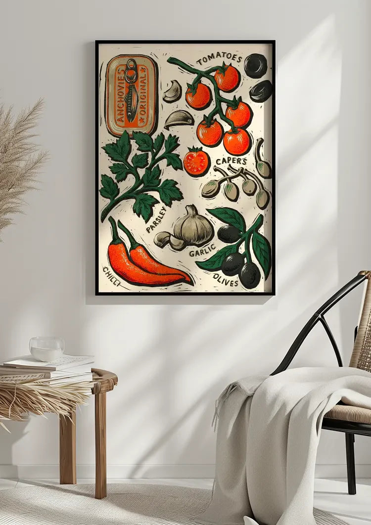 Ingrediënten 'Italia' Schilderij