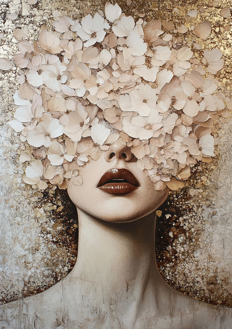 Bloemenmasker Schilderij