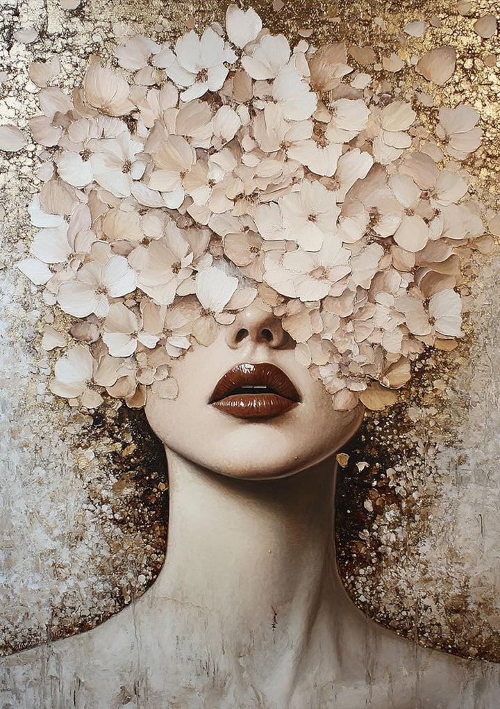 Bloemenmasker Schilderij