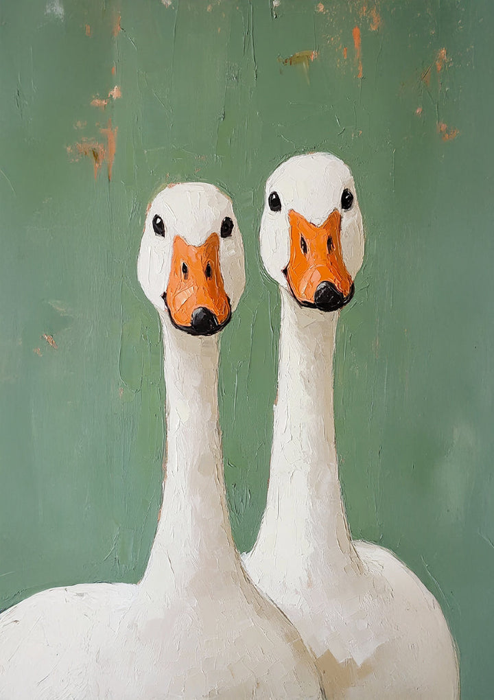 Twee Zwanen in Stilte Schilderij