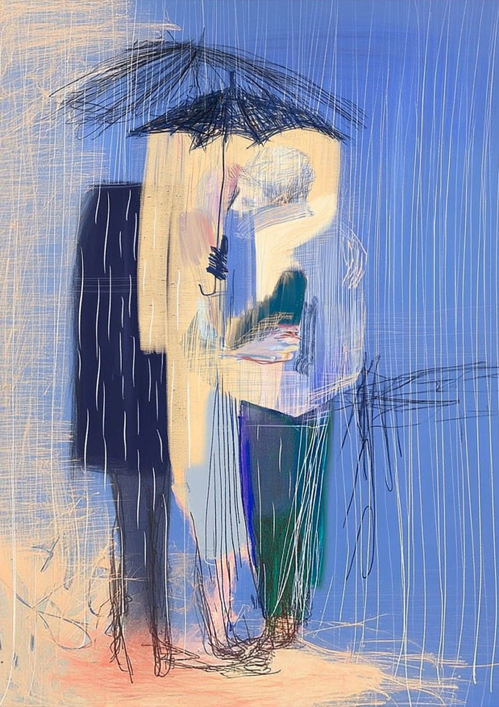 Under Blue Rain Schilderij