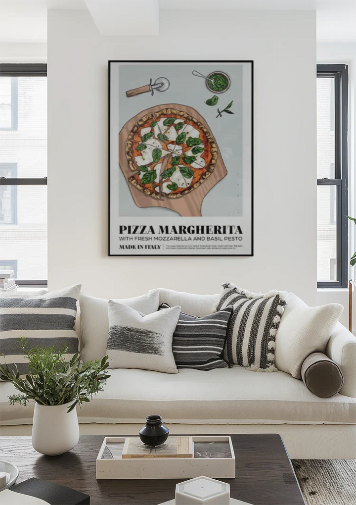 Napolitaanse Pizza Margherita Schilderij