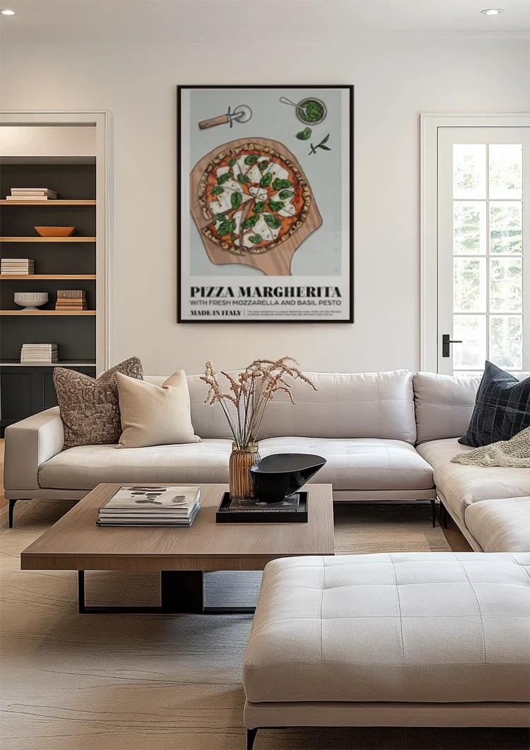 Napolitaanse Pizza Margherita Schilderij