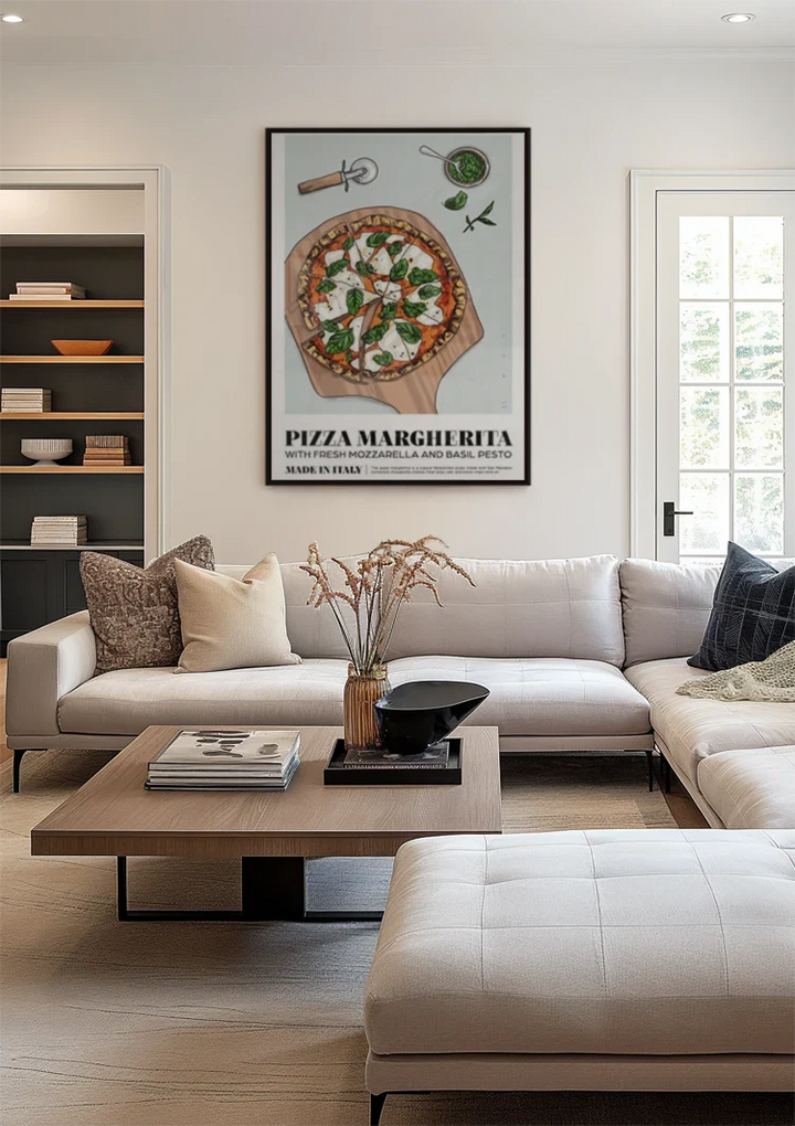 Napolitaanse Pizza Margherita Schilderij