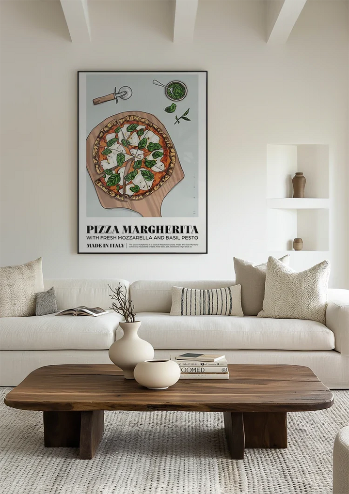 Napolitaanse Pizza Margherita Schilderij
