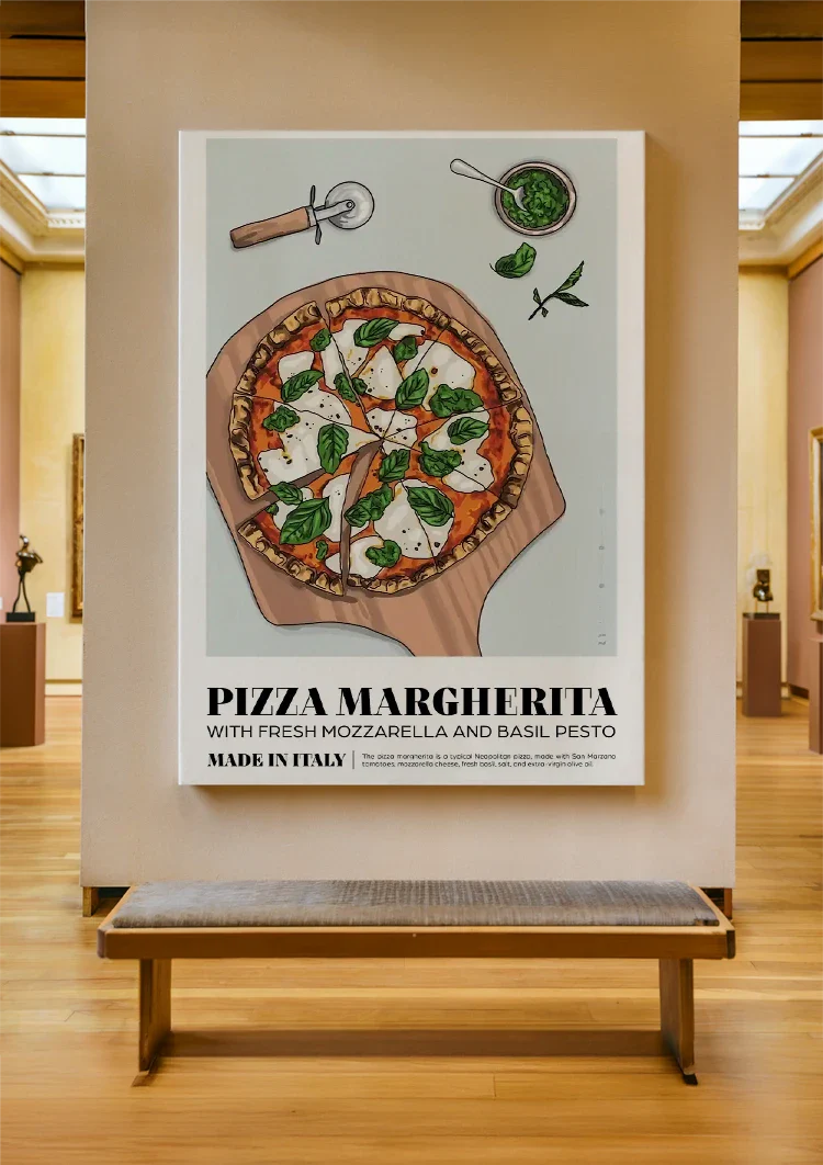 Napolitaanse Pizza Margherita Schilderij