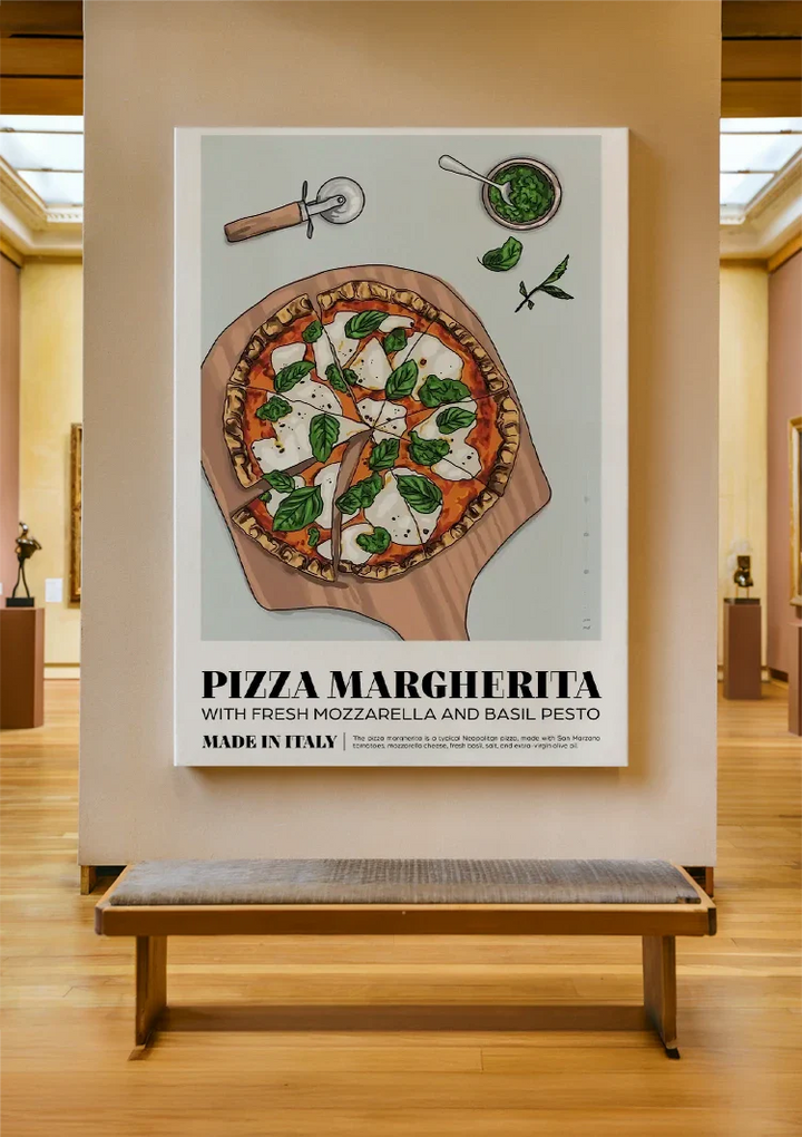 Napolitaanse Pizza Margherita Schilderij