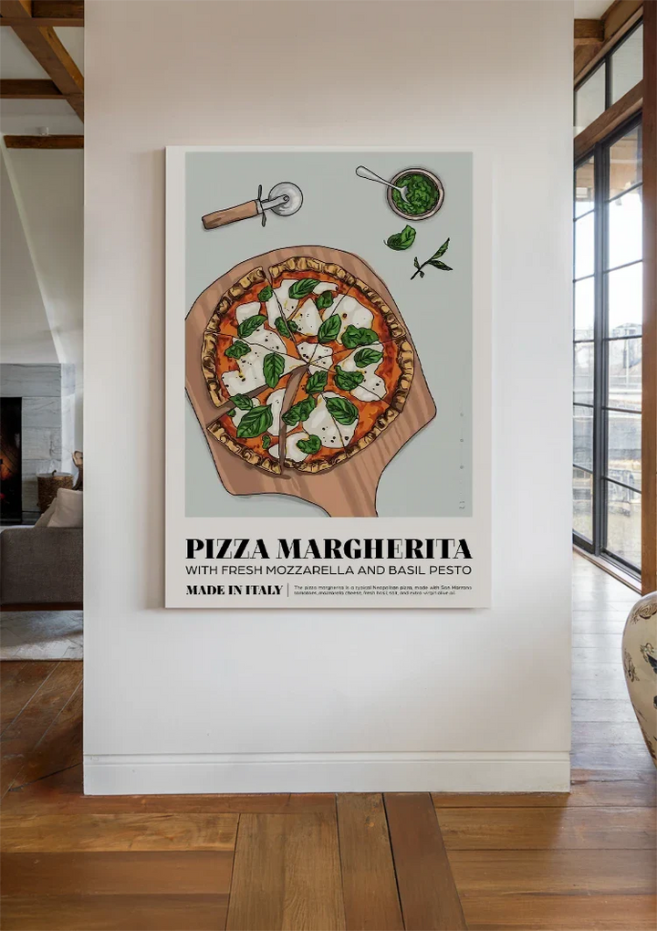 Napolitaanse Pizza Margherita Schilderij