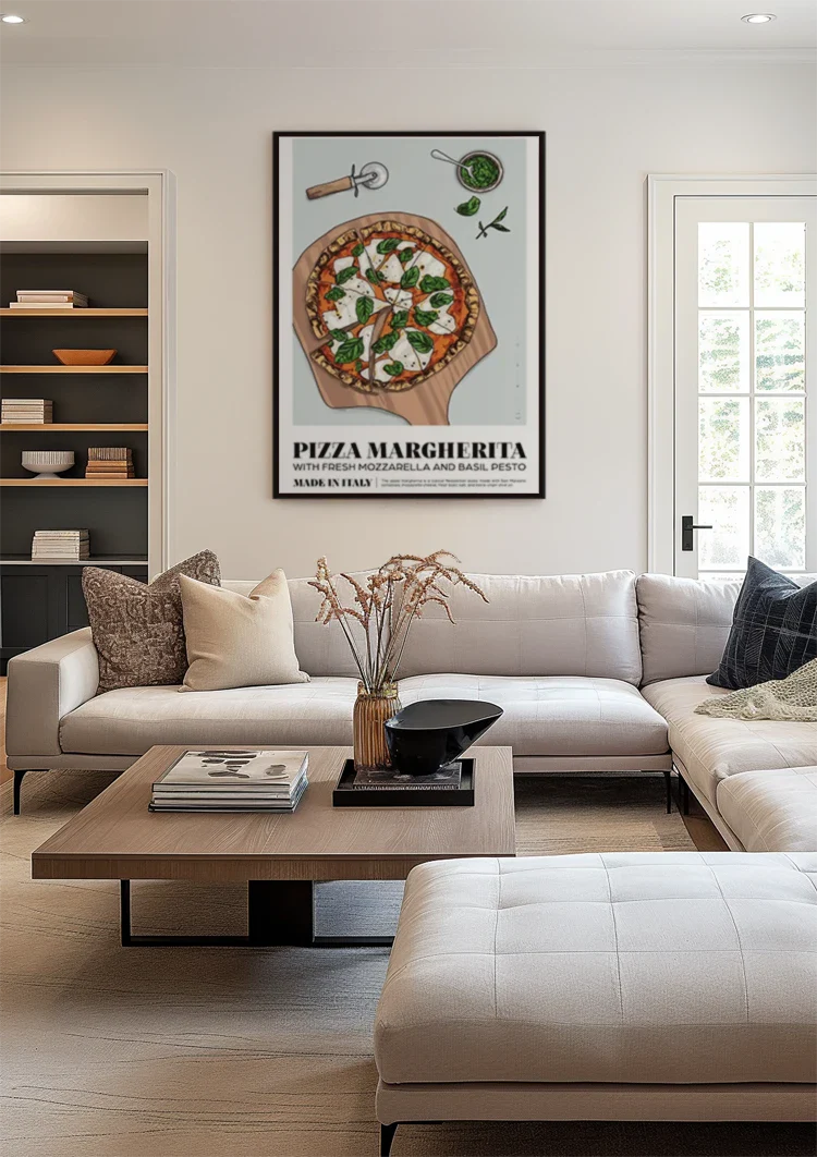 Napolitaanse Pizza Margherita Schilderij