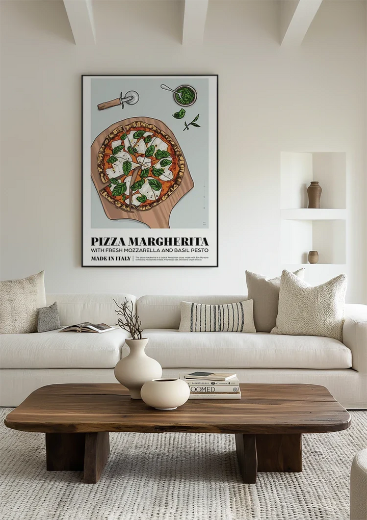 Napolitaanse Pizza Margherita Schilderij