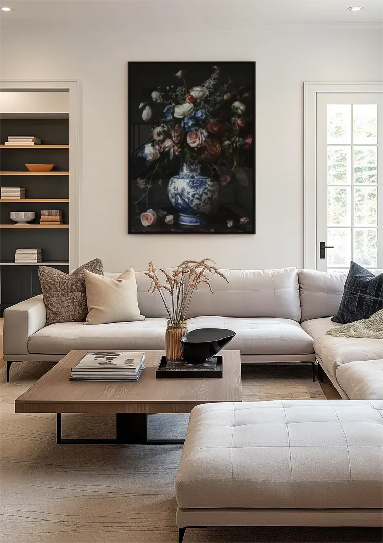 Delfts Blauw Rozen en Vaas Schilderij
