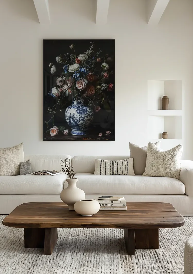 Delfts Blauw Rozen en Vaas Schilderij