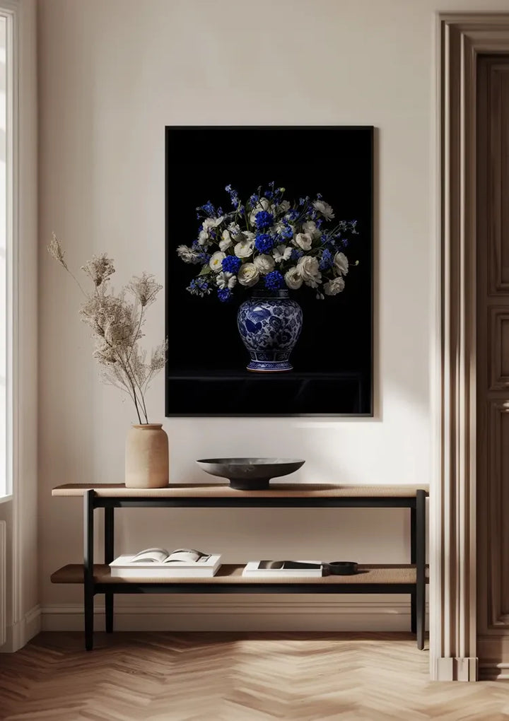 Delfts Blauw Vaas Met Bloemen Schilderij