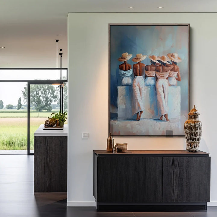 Onder de Hoeden Schilderij