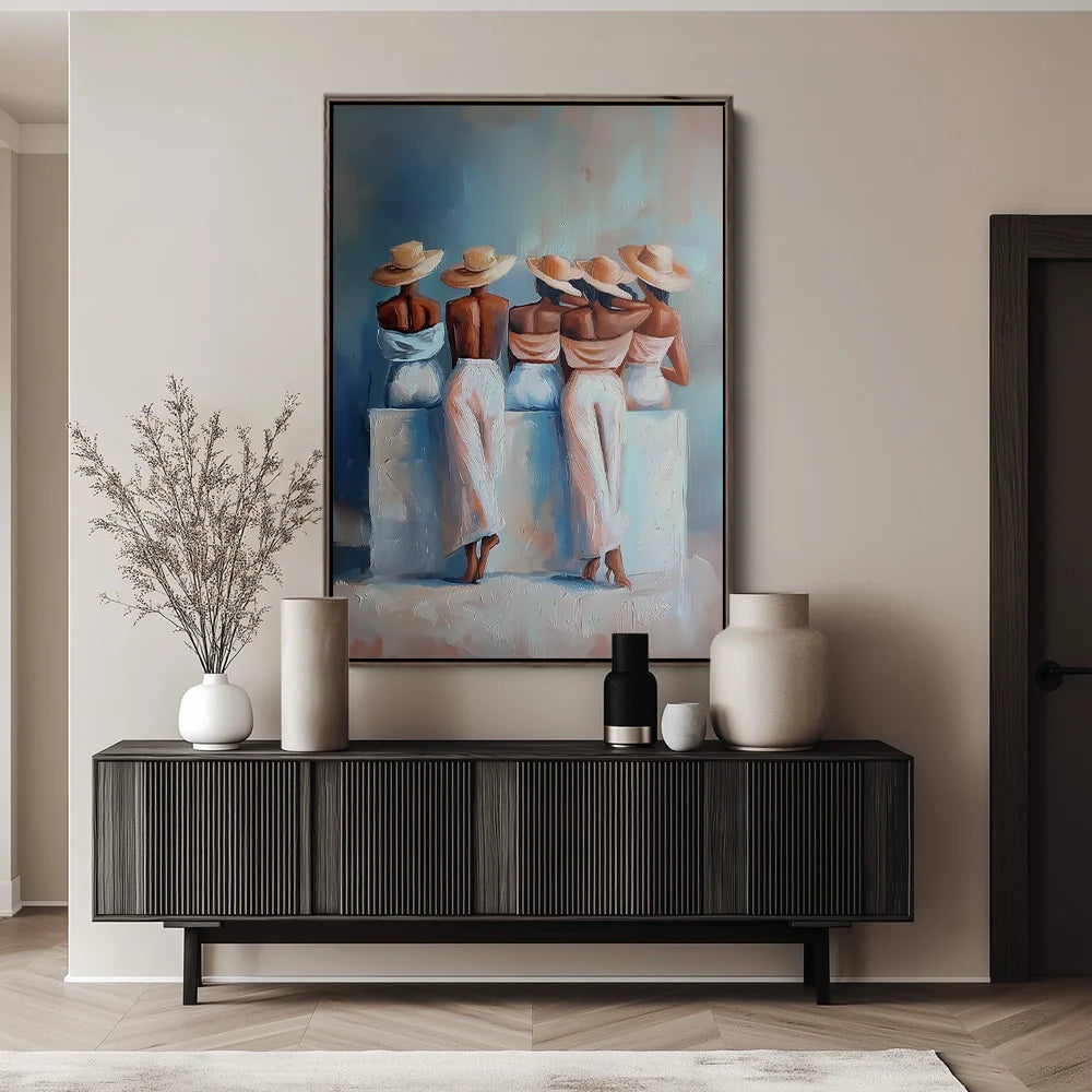 Onder de Hoeden Schilderij