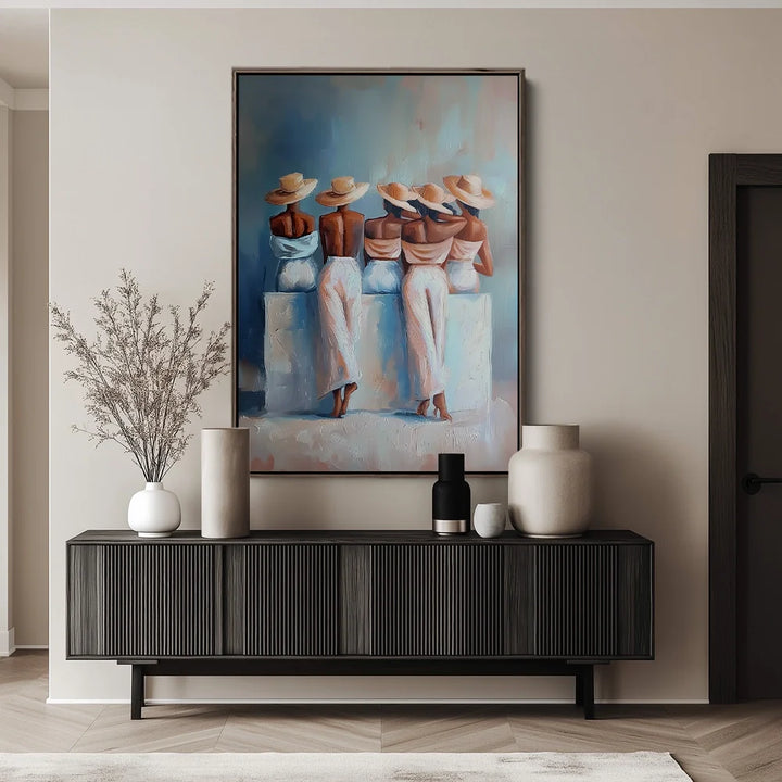 Onder de Hoeden Schilderij