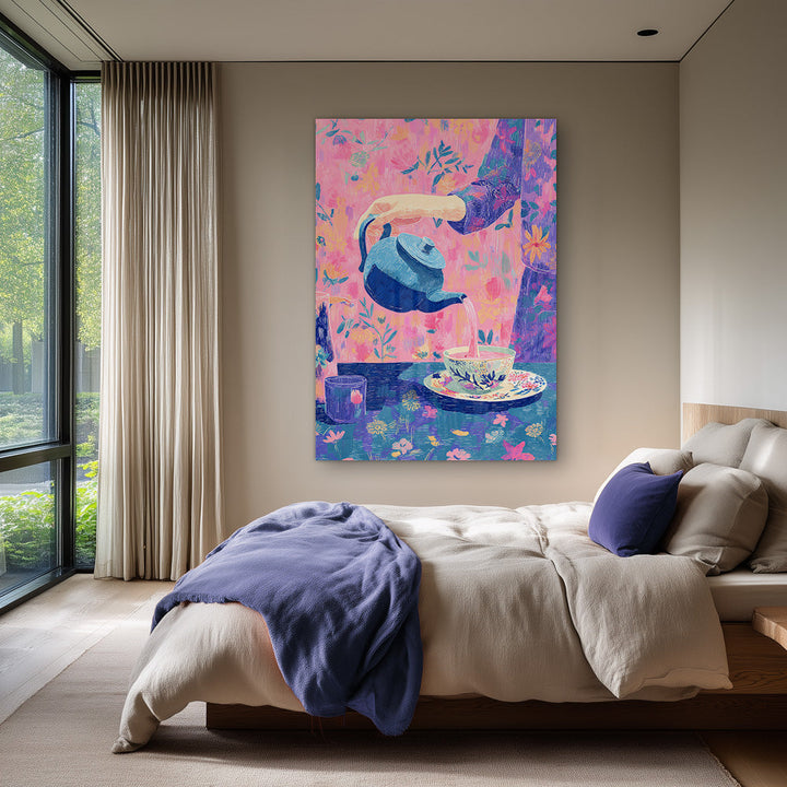 Roze Theeritueel Schilderij