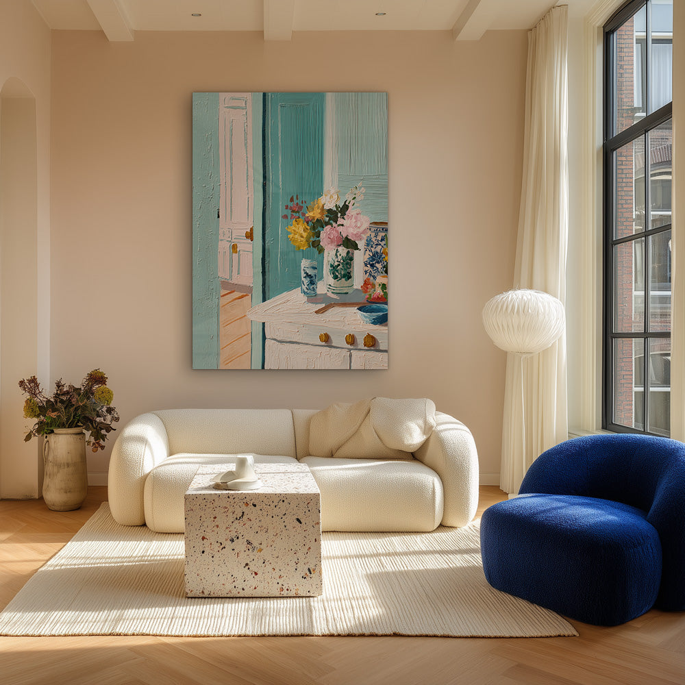 Ochtendlicht Interieur Schilderij