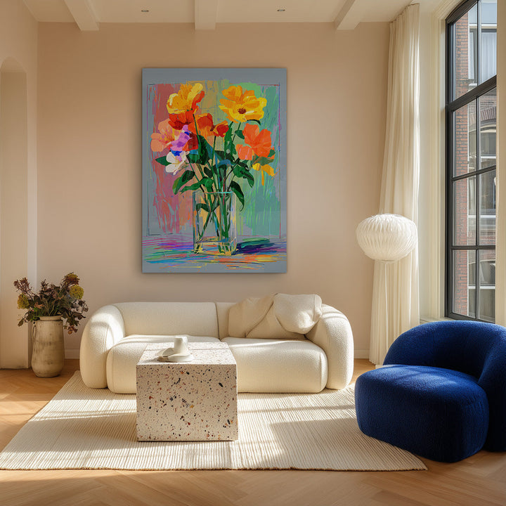 Regenboogboeket Schilderij